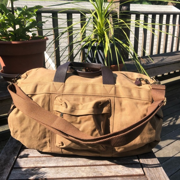 NEW J. Crew Abingdon Duffel Waxed Cotton Canvas Leather Travel Gym Duffle Bag - Picture 8 of 17